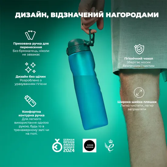 Пляшка для води ION8 1000 мл. BPA Free Aqua