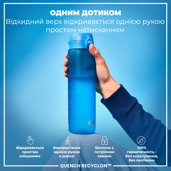 Пляшка для води ION8 1000 мл. BPA Free Blue