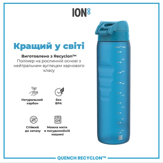 Пляшка для води ION8 1000 мл. BPA Free Blue