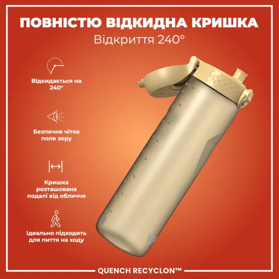 Бутылка для воды ION8 1000 мл. BPA Free Desert
