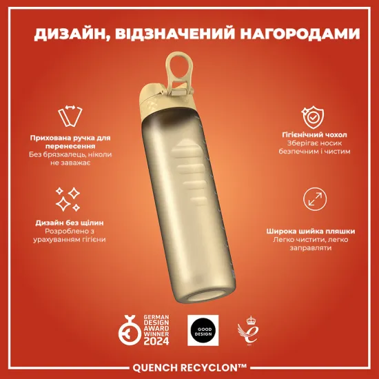 Бутылка для воды ION8 1000 мл. BPA Free Desert