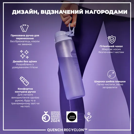 Пляшка для води ION8 1000 мл. BPA Free Light Purple