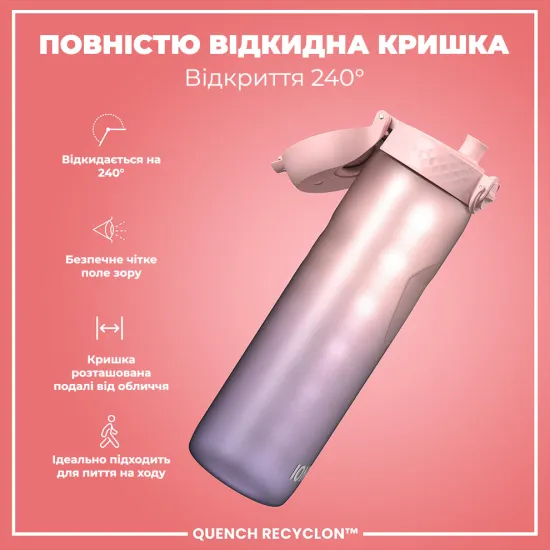 Пляшка для води ION8 1000 мл. BPA Free Periwinkle Rose