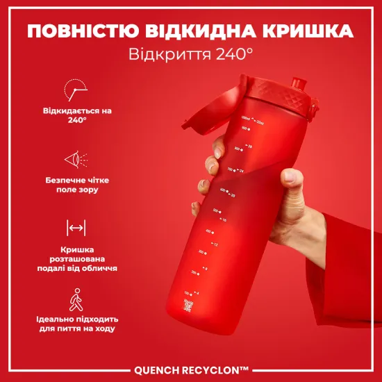 Пляшка для води ION8 1000 мл. BPA Free Red