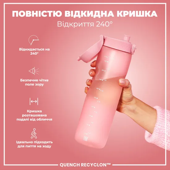 Пляшка для води ION8 1000 мл. BPA Free Rose Quartz