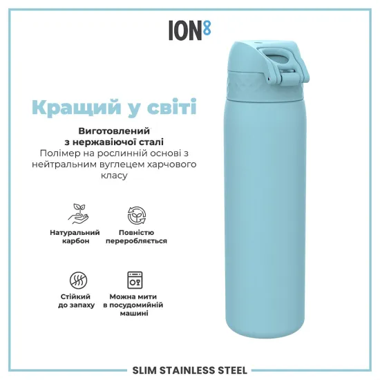 Бутылка для воды металлическая ION8 600 мл. Stainless Steel Alaska Blue