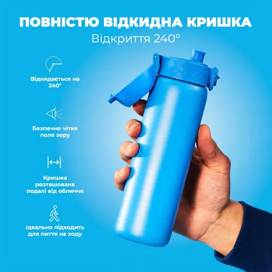 Пляшка для води металева вакуумна ION8 500 мл. Vacuum Insulated Blue