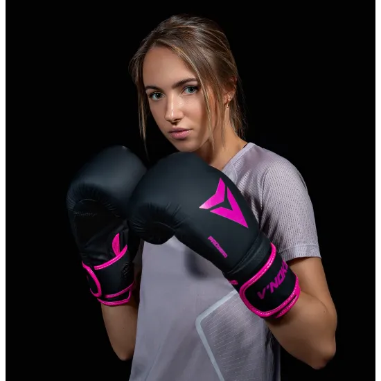 Боксерские перчатки V`Noks Ultima Black Fuxia 10 ун.