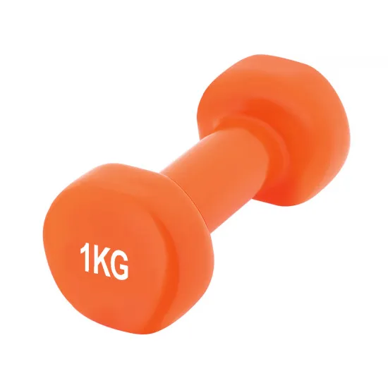 Гантель вінілова PowerPlay 4125 Achilles 2*1 кг. Помаранчеві (2шт.)