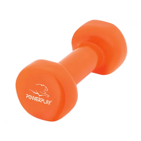 Гантель вінілова PowerPlay 4125 Achilles 2*1 кг. Помаранчеві (2шт.)