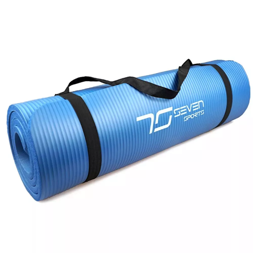 Килимок для йоги та фітнесу 7SPORTS NBR Yoga Mat+ MTS-3 (180*60*1.5см.) Блакитний