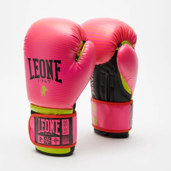 Боксерські рукавиці Leone GN313 WAVES Fuxia 10 унцій (капу в комплекті)