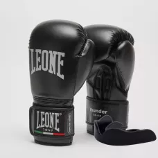 Боксерские перчатки Leone GN383 THUNDER Black 14 унций (капу в комплекте)