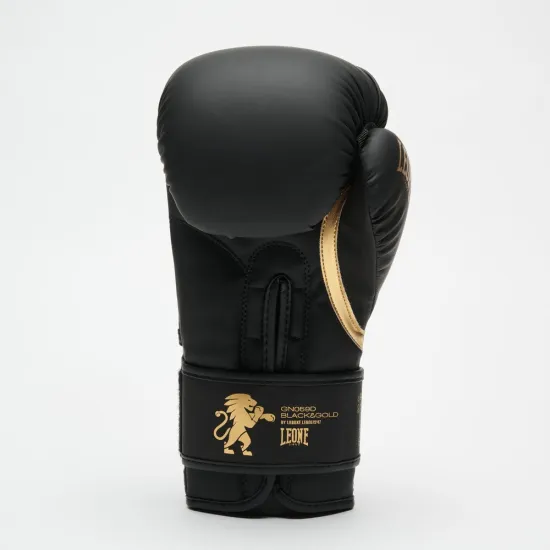 Боксерские перчатки Leone GN059D Black/Gold 10 унций (капу в комплекте)