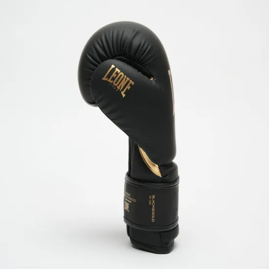 Боксерские перчатки Leone GN059D Black/Gold 10 унций (капу в комплекте)