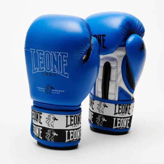 Боксерські рукавиці Leone GN208 ICONIC Blue 10 унцій (бинти 4 м. в комплекті)