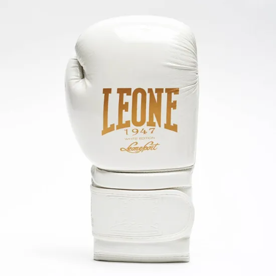Боксерские перчатки Leone GN059W White/Gold 10 унций (капу в комплекте)