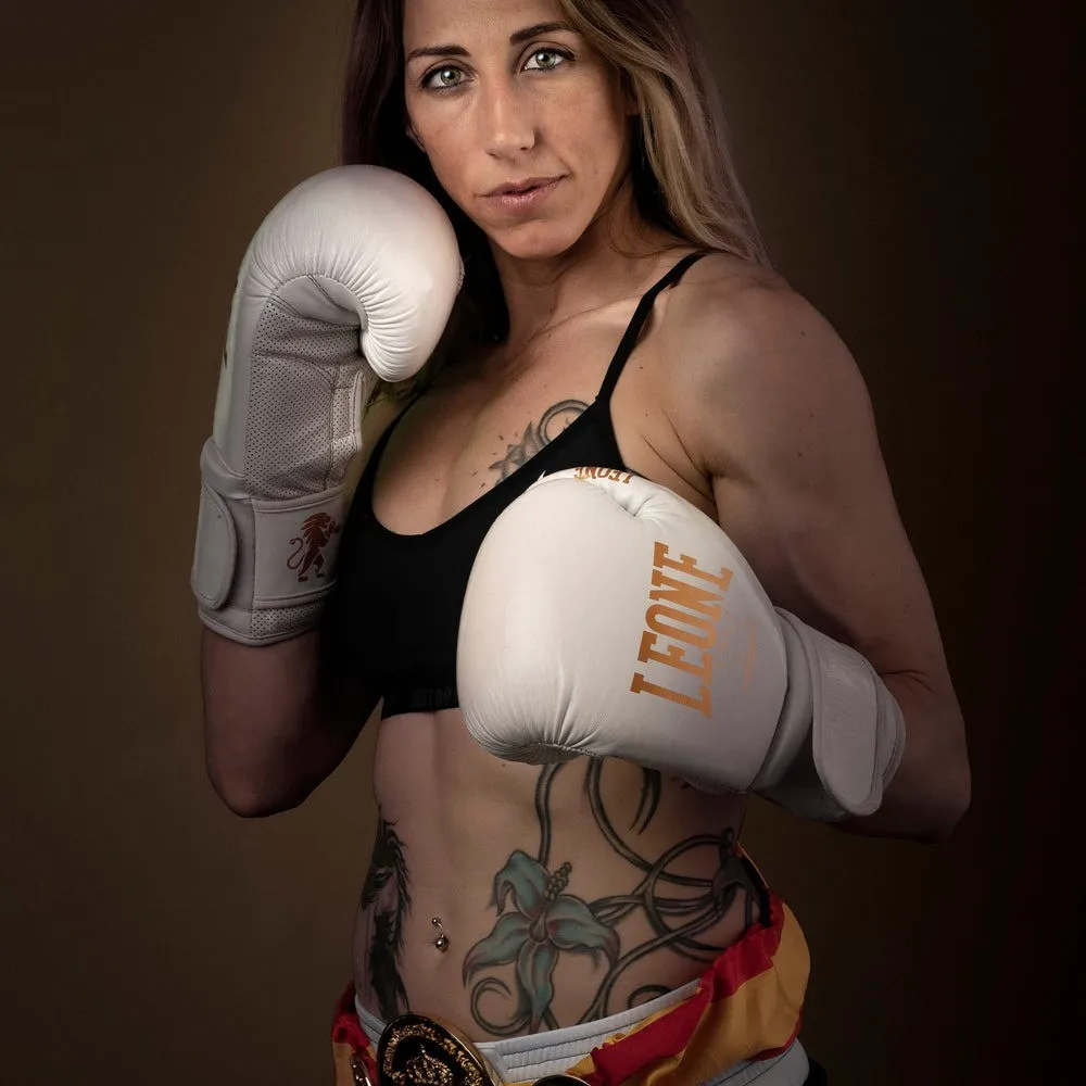 Боксерські рукавиці Leone GN059W White/Gold 10 унцій (капу в комплекті)