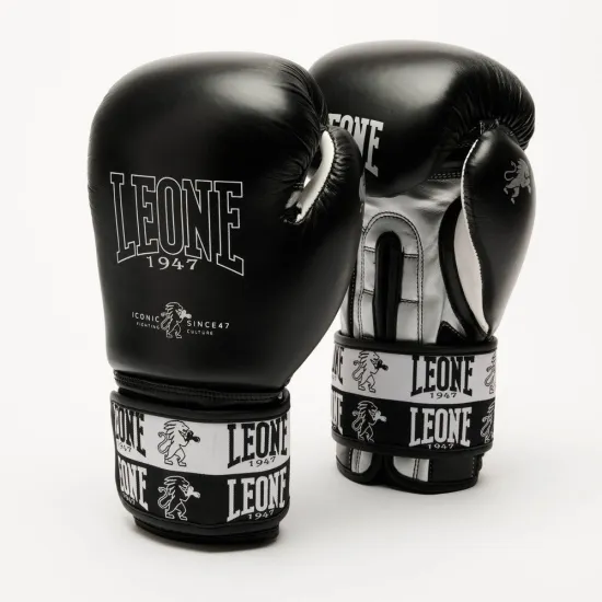 Боксерські рукавиці Leone GN208 ICONIC Black 10 унцій (бинти 4 м. в комплекті)