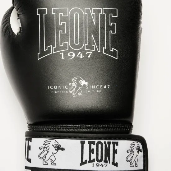 Боксерські рукавиці Leone GN208 ICONIC Black 10 унцій (бинти 4 м. в комплекті)