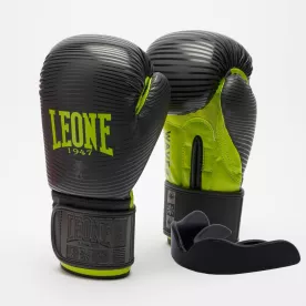 Боксерские перчатки Leone GN313 WAVES Black 10 унций (капу в комплекте)
