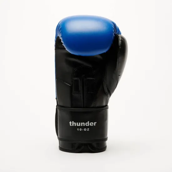 Боксерские перчатки Leone GN383 THUNDER Blue 8 унций (капу в комплекте)