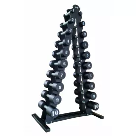 Гантельний ряд RN-Sport BLACK 1-10 кг зі стійкою