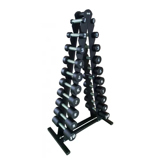 Гантельний ряд RN-Sport BLACK 1-10 кг зі стійкою