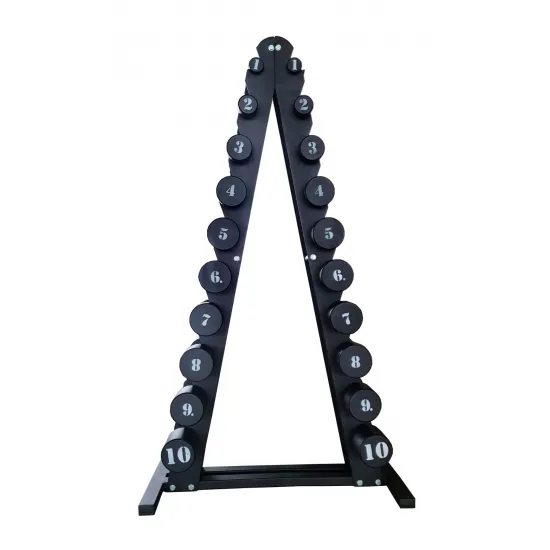 Гантельний ряд RN-Sport BLACK 1-10 кг зі стійкою