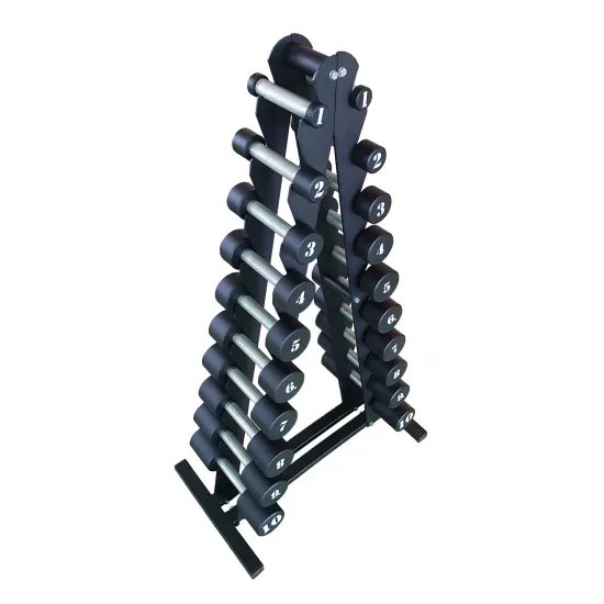 Гантельний ряд RN-Sport BLACK 1-10 кг зі стійкою