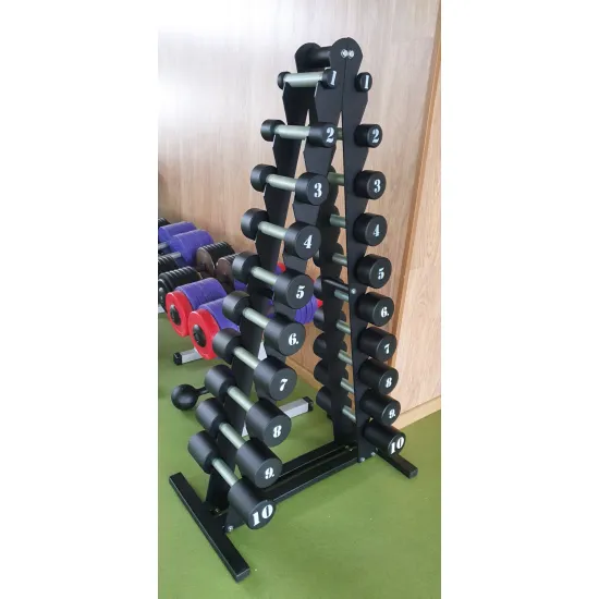 Гантельний ряд RN-Sport BLACK 1-10 кг зі стійкою