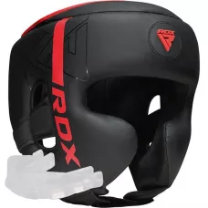 Боксерский шлем RDX F6 KARA Matte Red S (капа в комплекте)