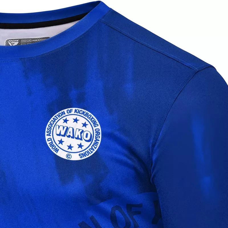 Спортивна футболка RDX WAKO T1 з короткими рукавами Blue S