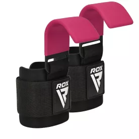 Крюки для тяги на запястье RDX W5 Gym Hook Strap Pink Plus