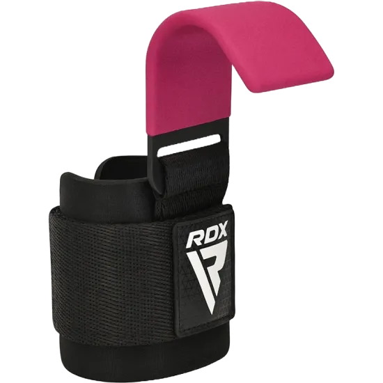 Крюки для тяги на запястье RDX W5 Gym Hook Strap Pink Plus