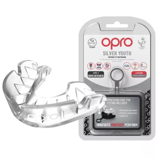 Капа OPRO Silver Clear-дитяча