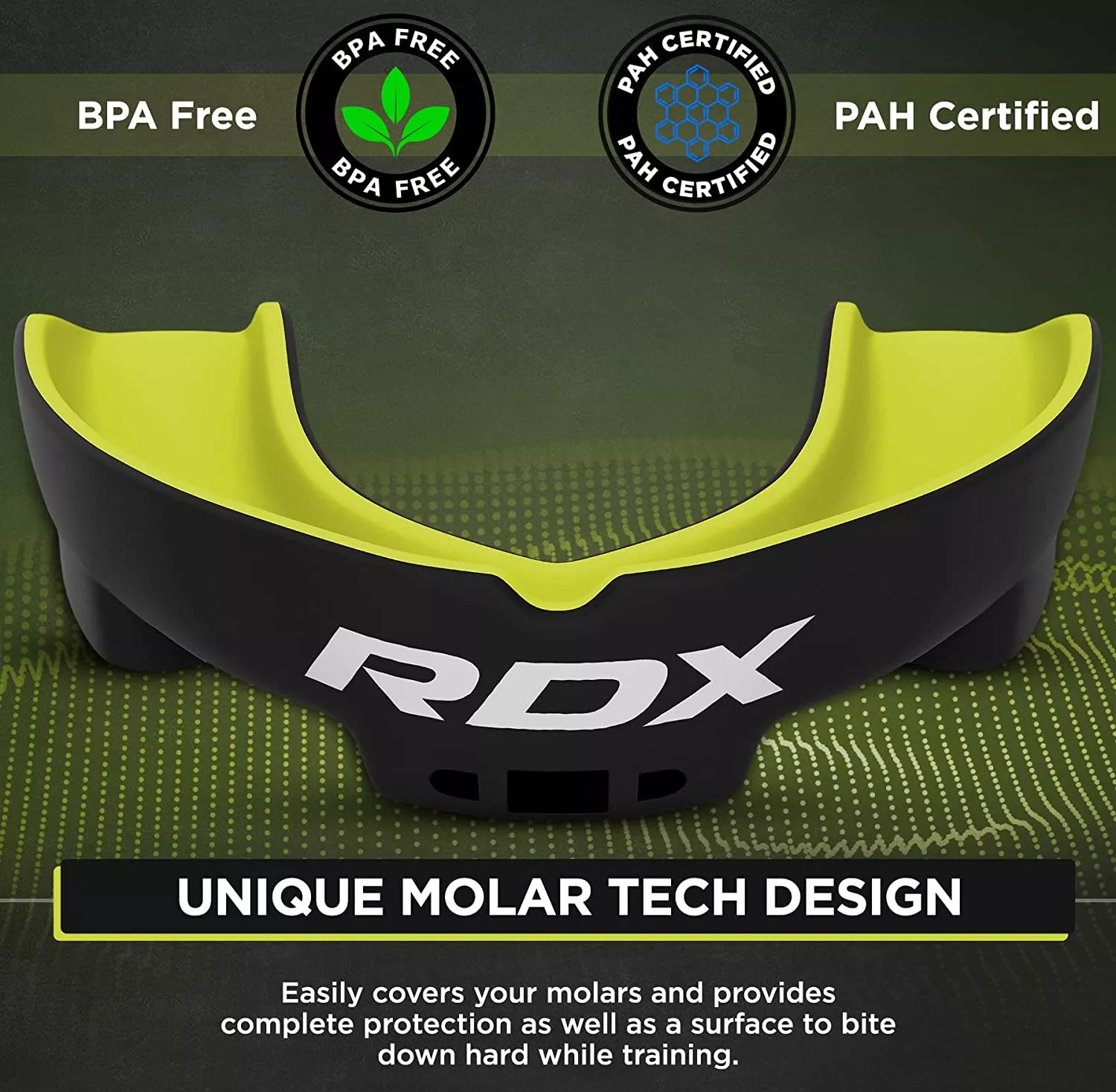 Капа боксерська RDX Gel 3D Pro Black/Green-взрослая