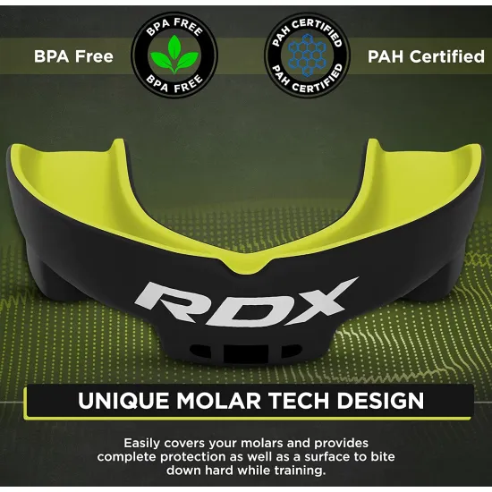 Капа боксерська RDX Gel 3D Pro Black/Green-доросла