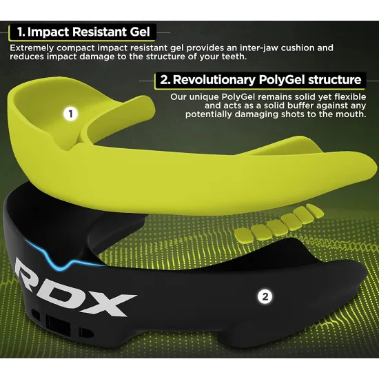 Капа боксерська RDX Gel 3D Pro Black/Green-доросла
