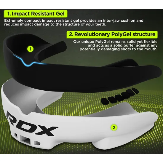 Капа боксерська RDX Gel 3D Pro White/Black-доросла
