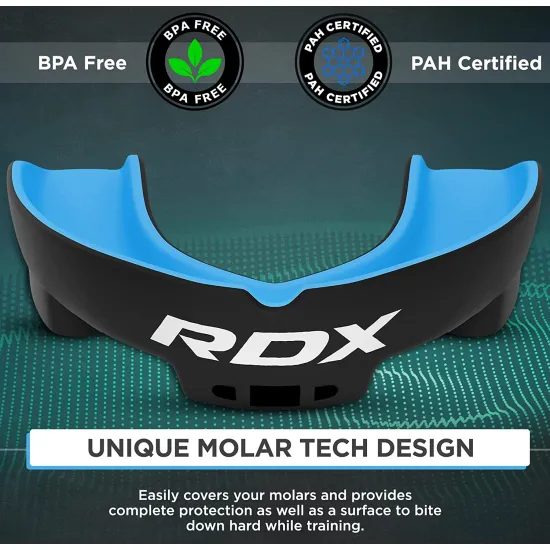 Капа боксерська RDX Gel 3D Pro Black/Blue Junior-дитяча