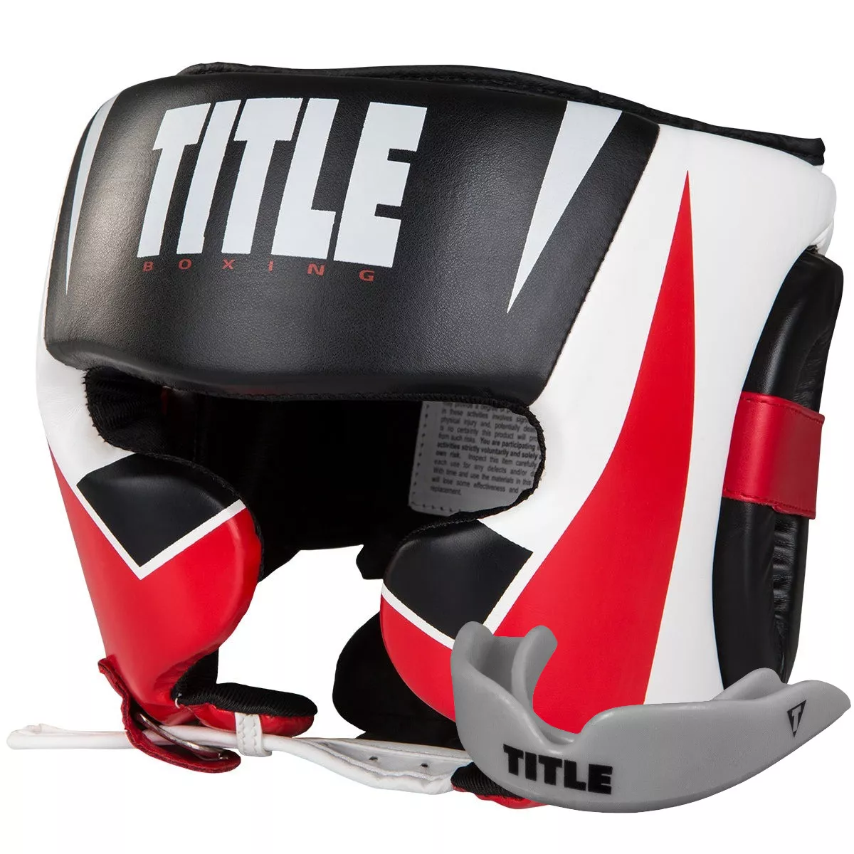 Боксерский шлем TITLE MMA Command Black/White/Red M (капа в комплекте)