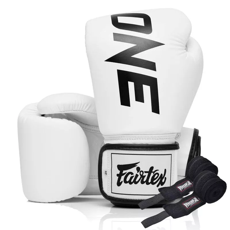 Боксерские перчатки Fairtex BGV1-ONE White 10 унций (бинты в комплекте)