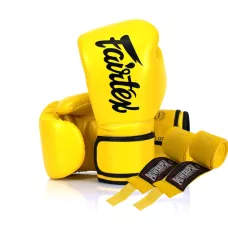 Боксерські рукавиці Fairtex BGV14 Yellow 10 унцій (бинти в комплекті)