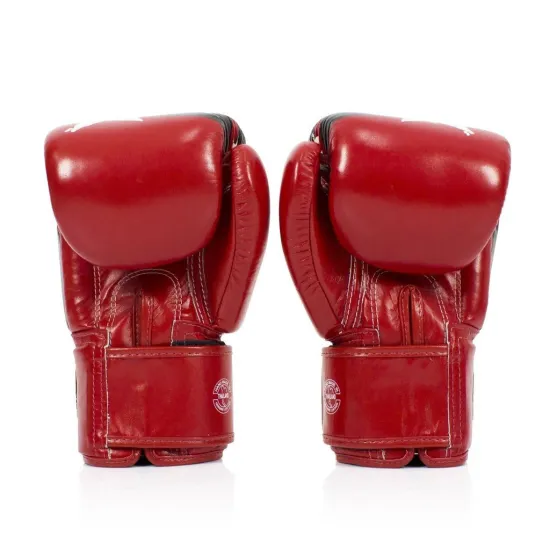 Боксерские перчатки Fairtex BGV1 Nation Print Red 10 унций (бинты в комплекте)