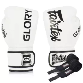 Боксерские перчатки Fairtex BGVG1 White 10 унций (бинты в комплекте)