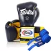 Боксерские перчатки Fairtex BGV9 Mexican Blue/Yellow 10 унций (бинты в комплекте)
