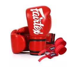 Боксерские перчатки Fairtex BGV14 Red 16 унций (бинты в комплекте)