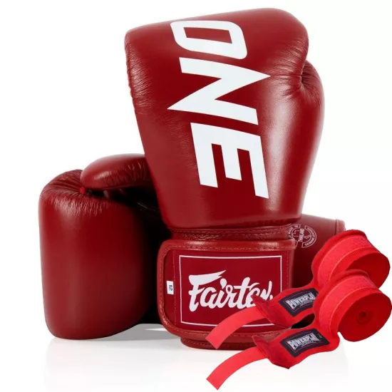 Боксерские перчатки Fairtex BGV1-ONE Red 10 унций (бинты в комплекте)