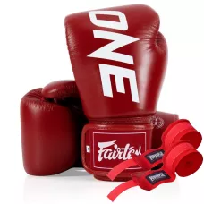 Боксерские перчатки Fairtex BGV1-ONE Red 12 унций (бинты в комплекте)